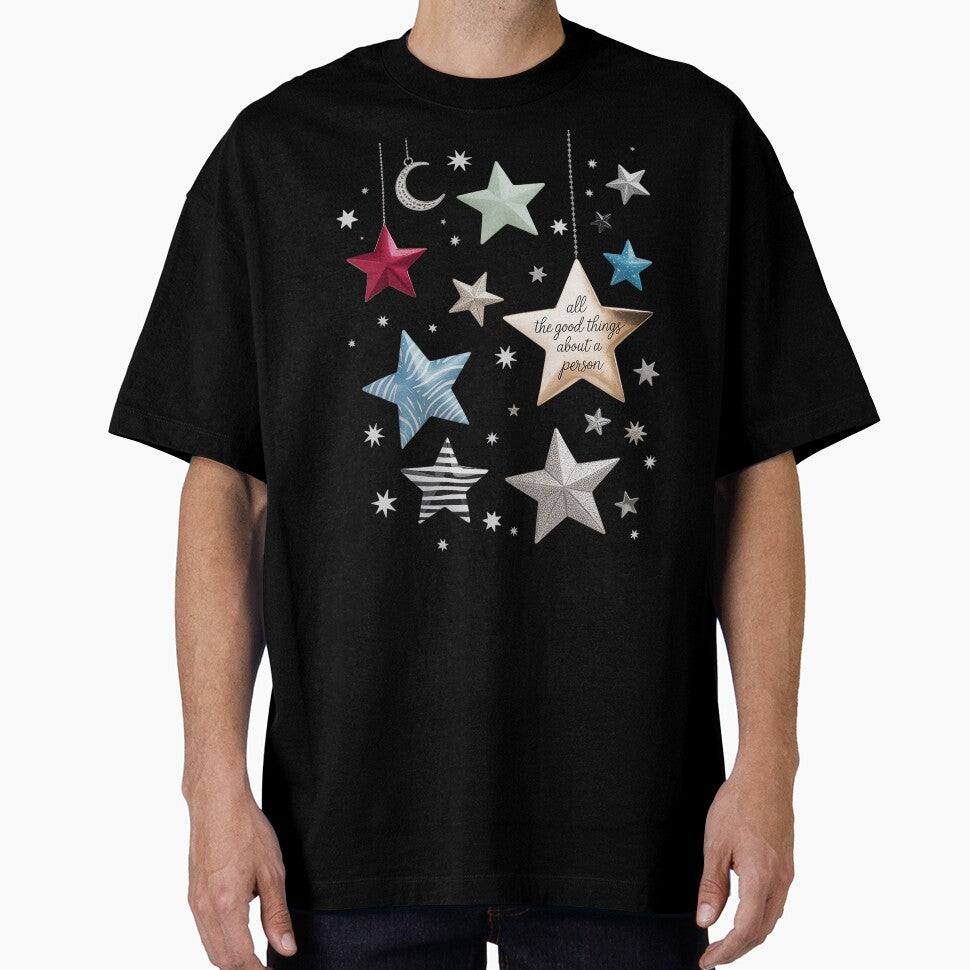 Stars Statement Tee, Soft Grunge Oversized Y2K by milanforbes