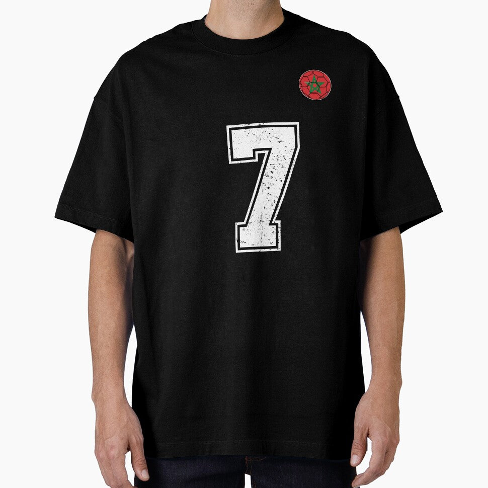 Morocco Soccer Number 7 Vintage Sports Fan by OliviaHayesArt