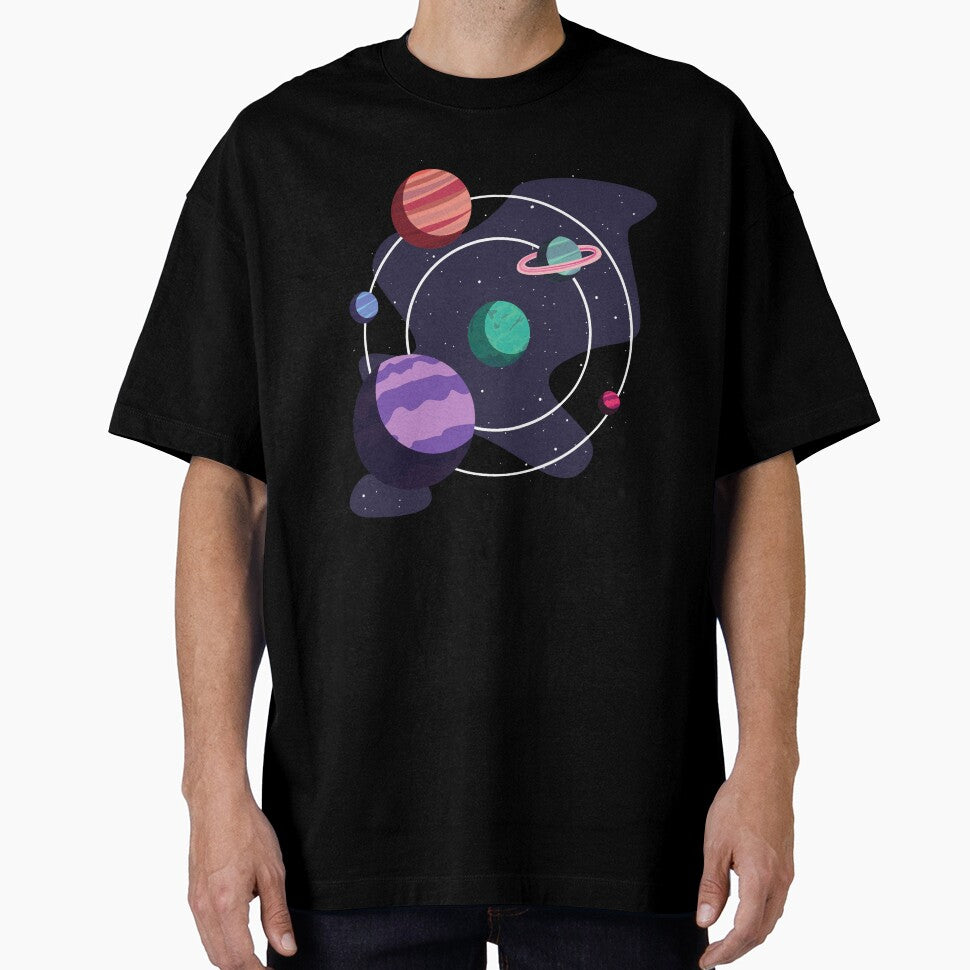 Planets In Space Graphic Printed T-Shirt by KARSCORP