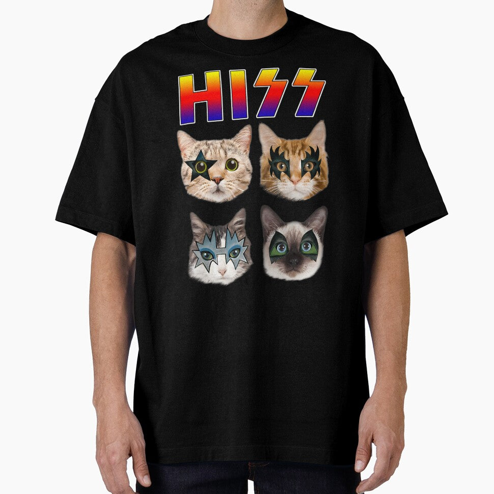 Hiss Funny Cats Kittens Rock Rockin Short Sleeve 	 	 Tee Pun by zxmxrtqyilu70
