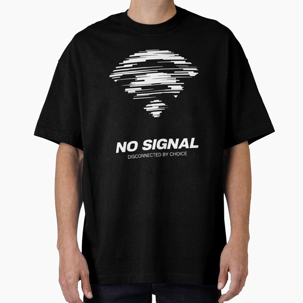 NO SIGNAL – Disconnected By Choice | Minimalist Streetwear Glitch Aesthetic T-Shirt by Maximilianos