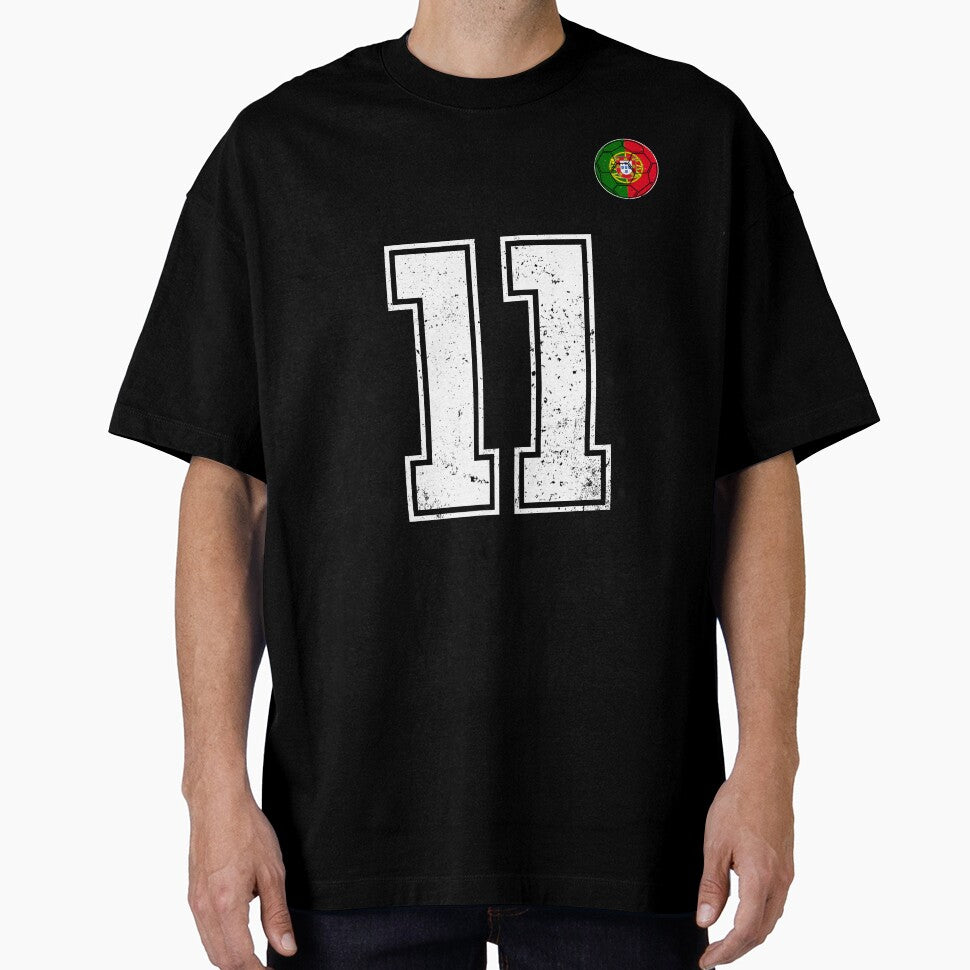 Portugal Soccer Number 11 Vintage Sports Fan by OliviaHayesArt