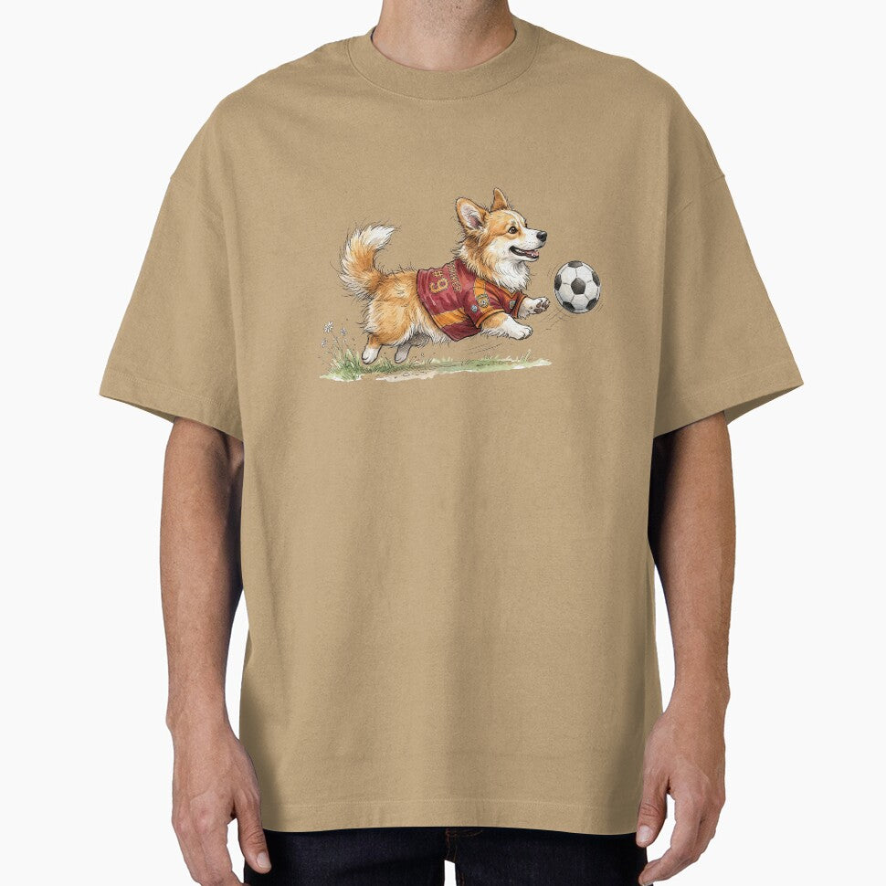 Cute Watercolor Corgi Puppy Soccer Player Number 9 Jersey by BreezifyDesignStudio