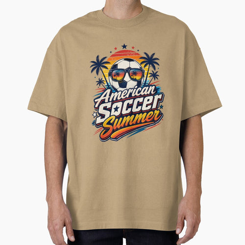 American Soccer Summer Retro Fan Design by Stickers  Designer