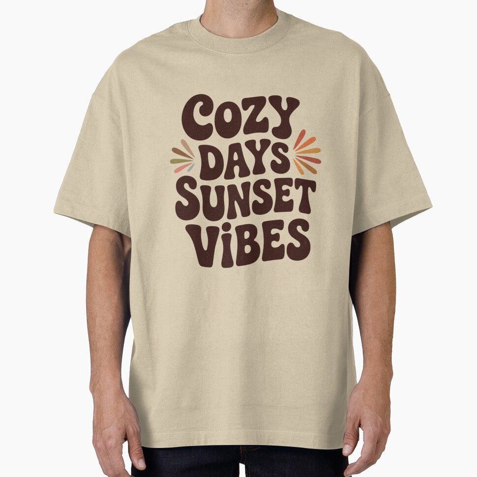 Cozy Retro Sunset Graphic Streetwear Design by quietvisualsco