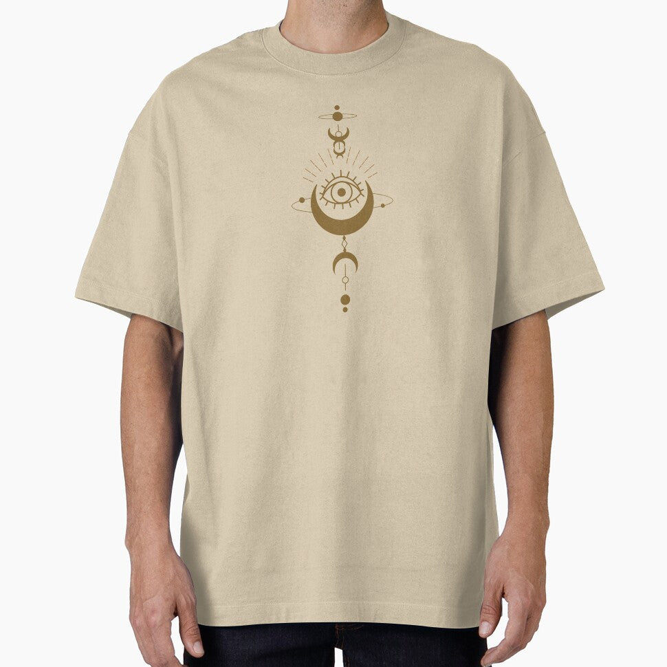 Crescent Moon All Seeing Eye Comfort Colors Tee | Mystical Celestial Phases T-Shirt by BelieversBazaar