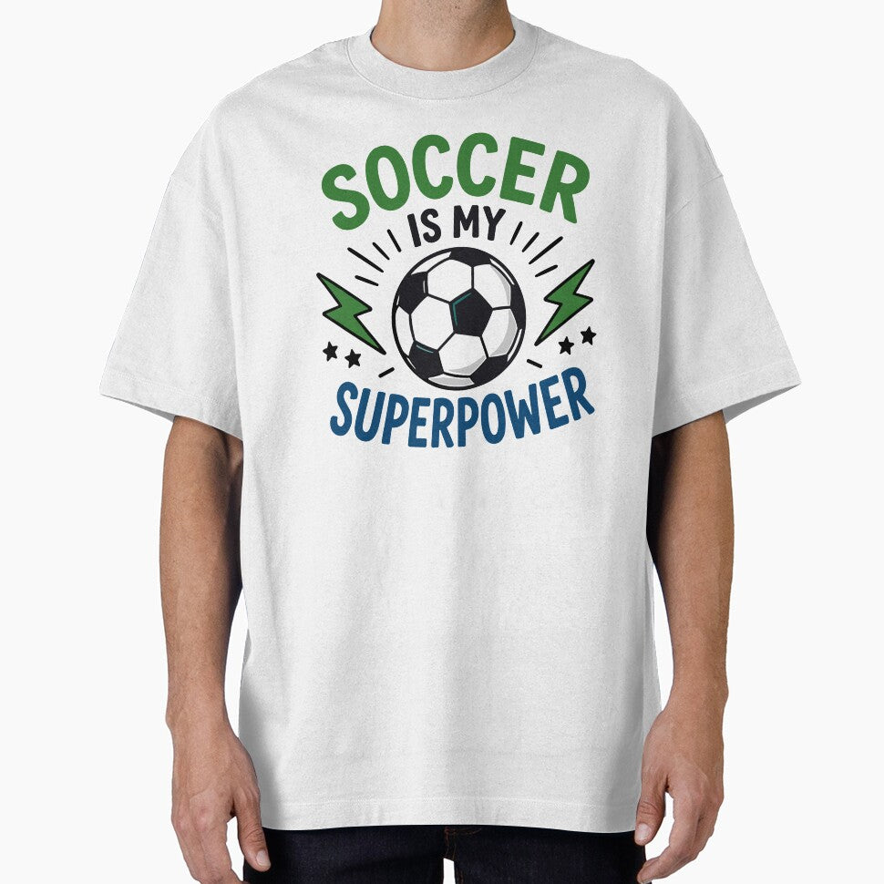 Soccer Is My Superpower Kids Soccer Quote by Gift Phrase Studio