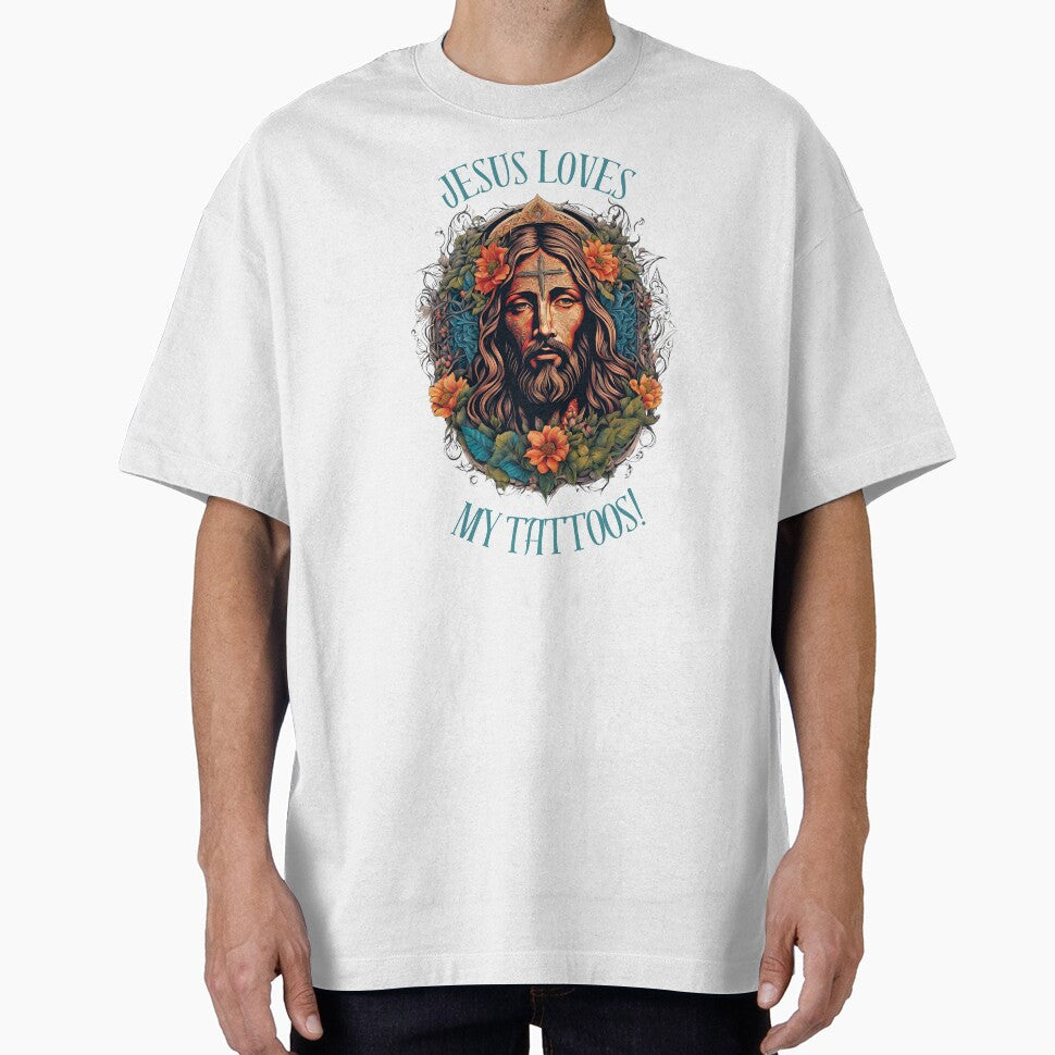 Unisex Jesus loves my tattoos! by NicMacTees