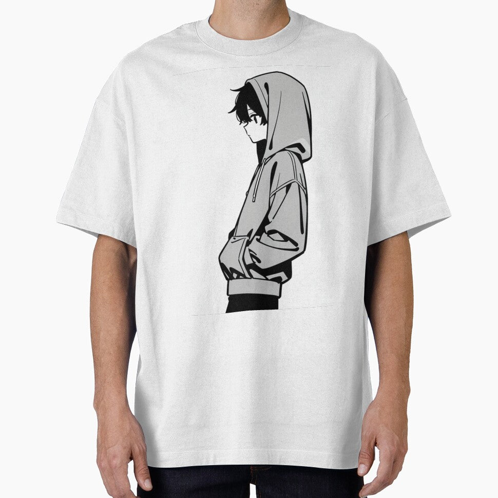 Fashion - Man in Gray Hoodie Hood Up Streetwear Anime Variant 2 by AnimeShin