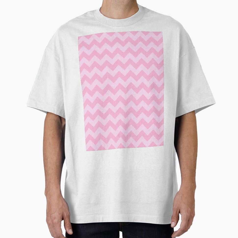 Pink Lace Pink and Cotton Candy Pink Horizontal Zigzags by ColorsPatterns