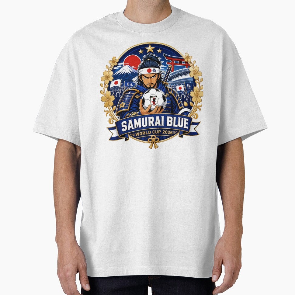 Samurai Blue Football Fan Crest by Retro Arabica
