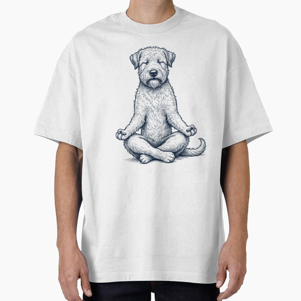 Vintage Soft Coated Wheaten Terrier Yoga Lotus Meditation Dog Lover by DoodleTortle