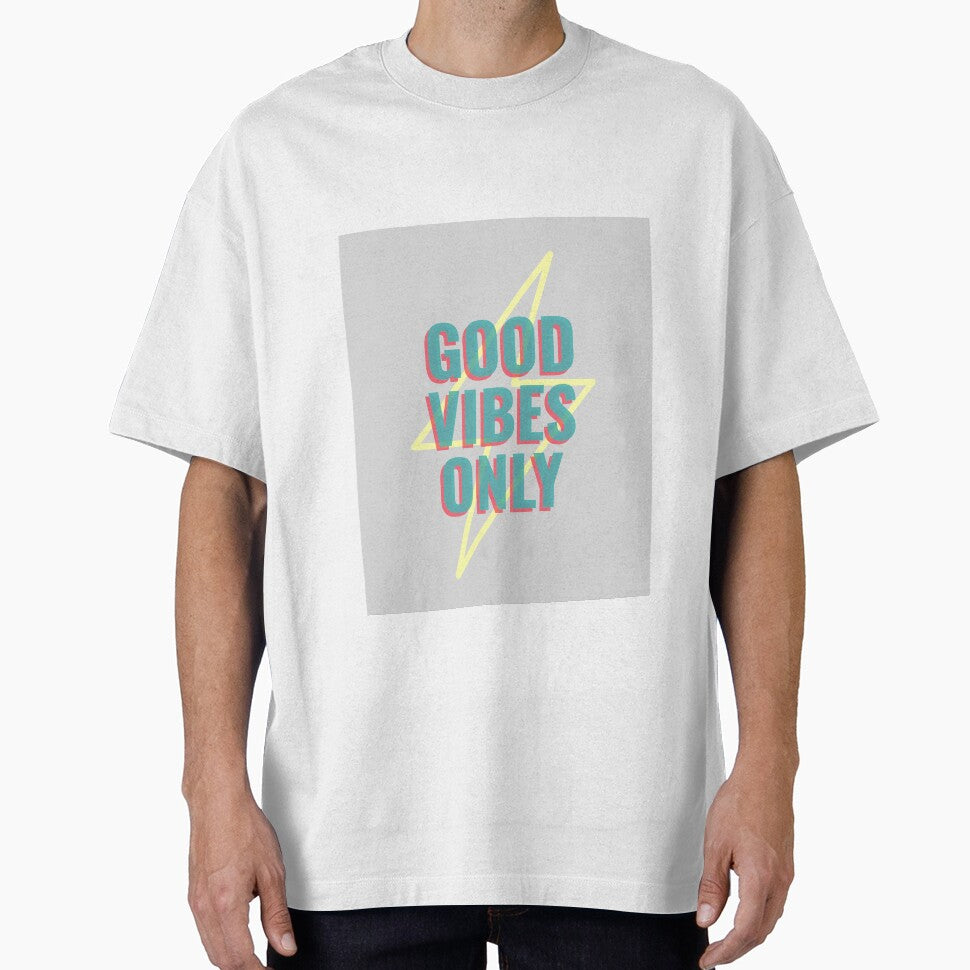 Good Vibes Only 2 Color Text T-shirt by stepstogreen