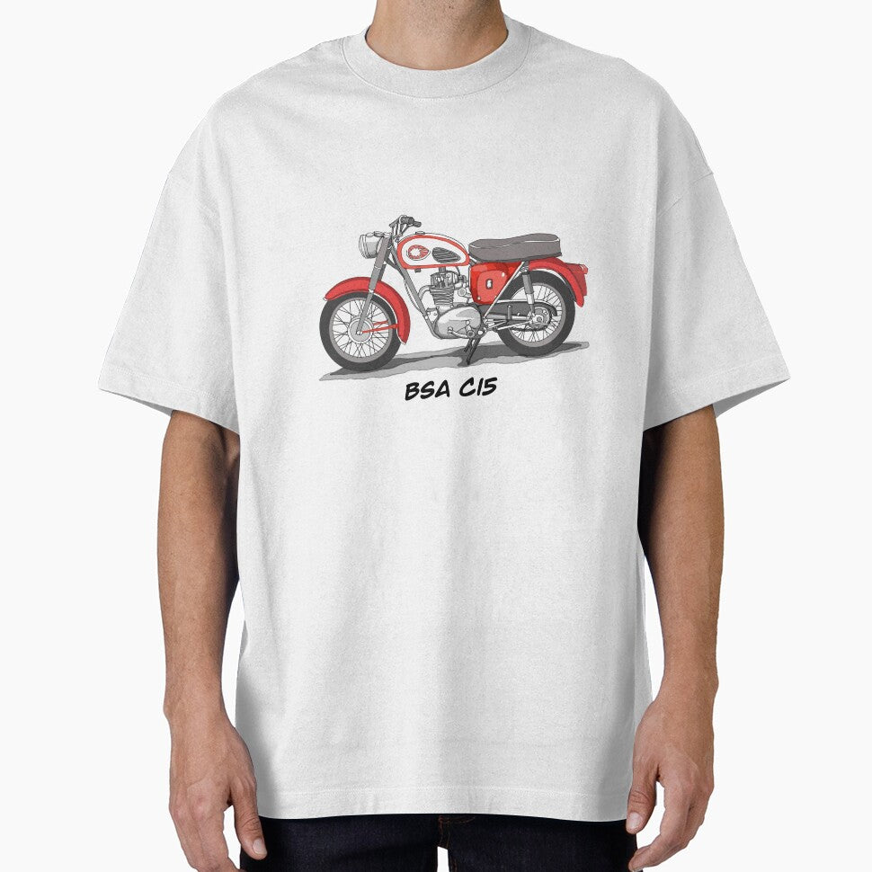 Drawing of Vintage Classic Motorbike BSA C15 by GaalArt