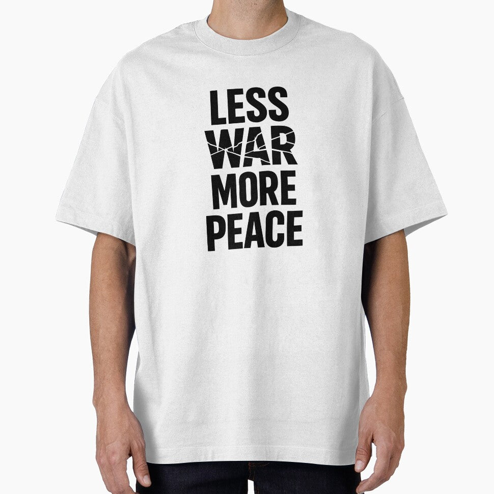 Less War More Peace Shirt – Minimal Peace Typography Graphic Tee by quietvisualsco