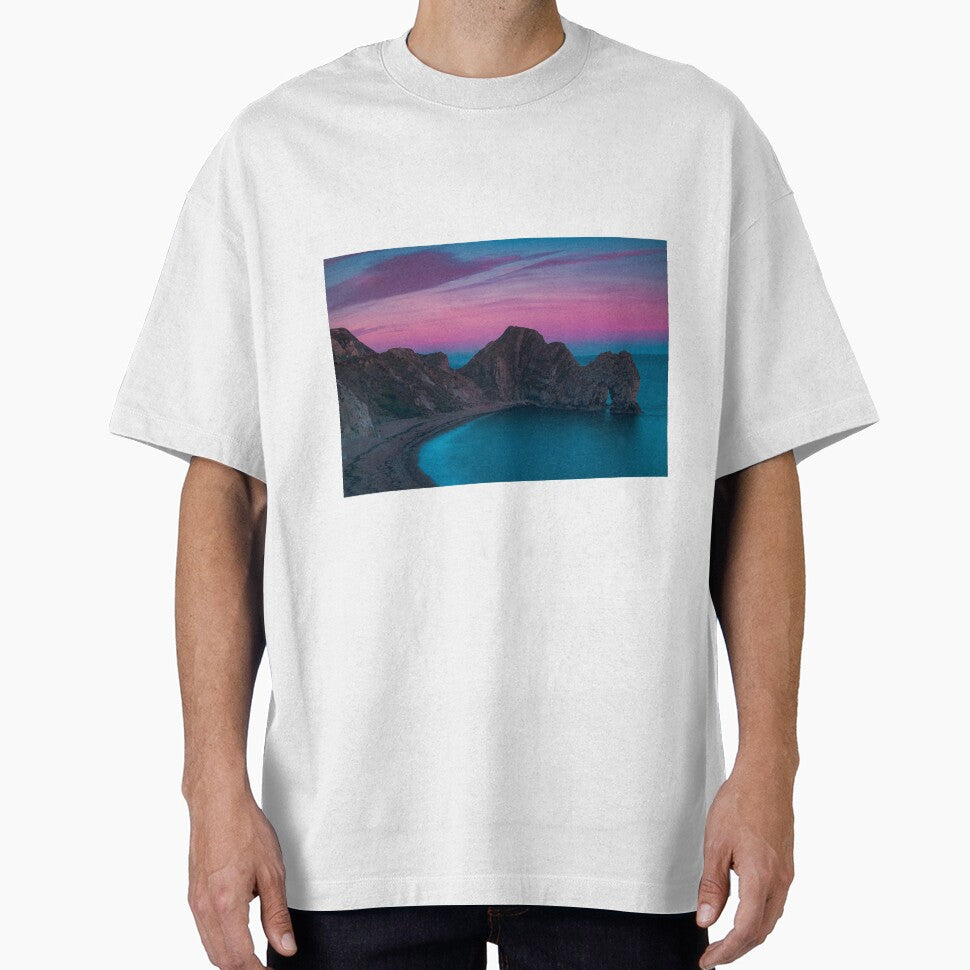 Pink Cotton Candy Ocean Sunset, Beach Sunset, Cliffs, Durdle Door, West Lulworth, United Kingdom by newburyboutique