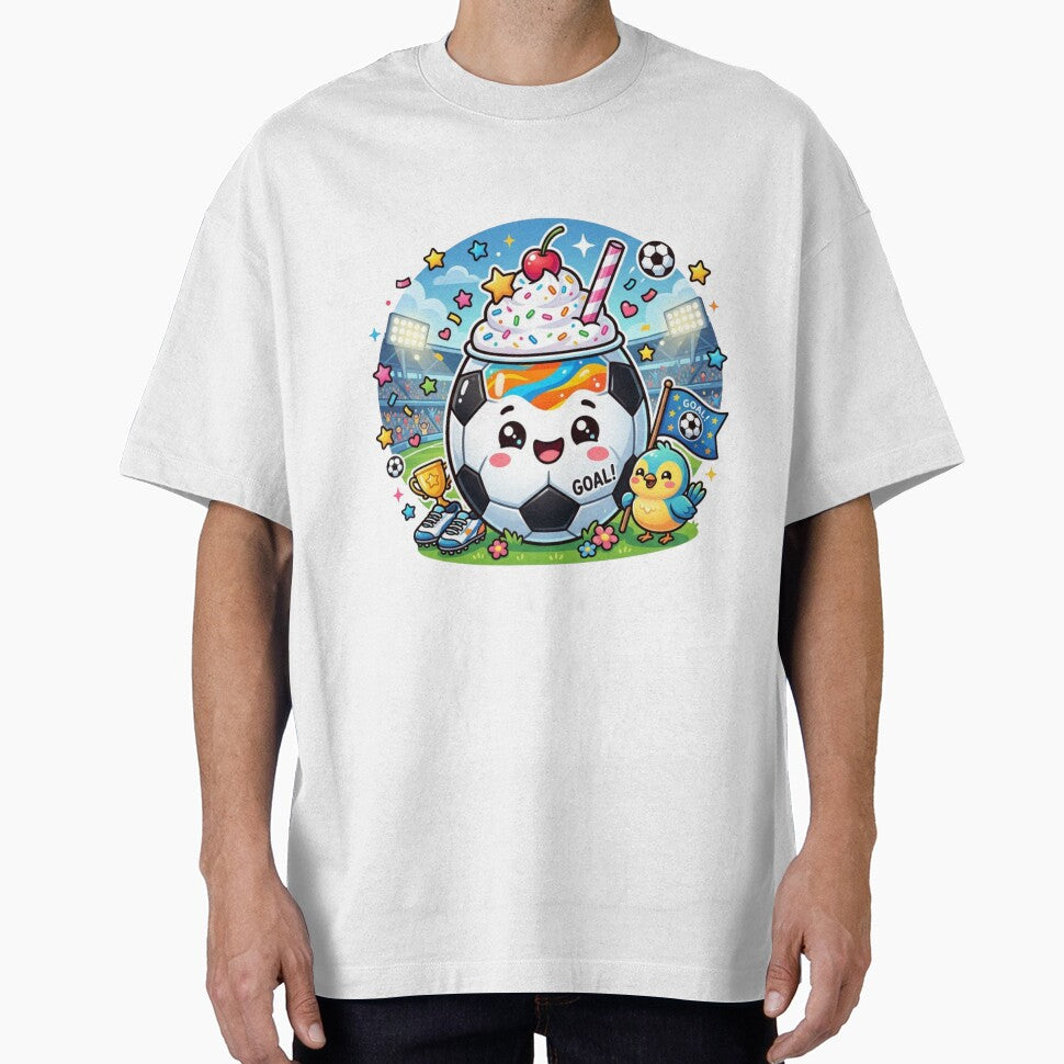 Cute Soccer Ball Milkshake Mascot - Kawaii Football Goal Celebration by M.Store