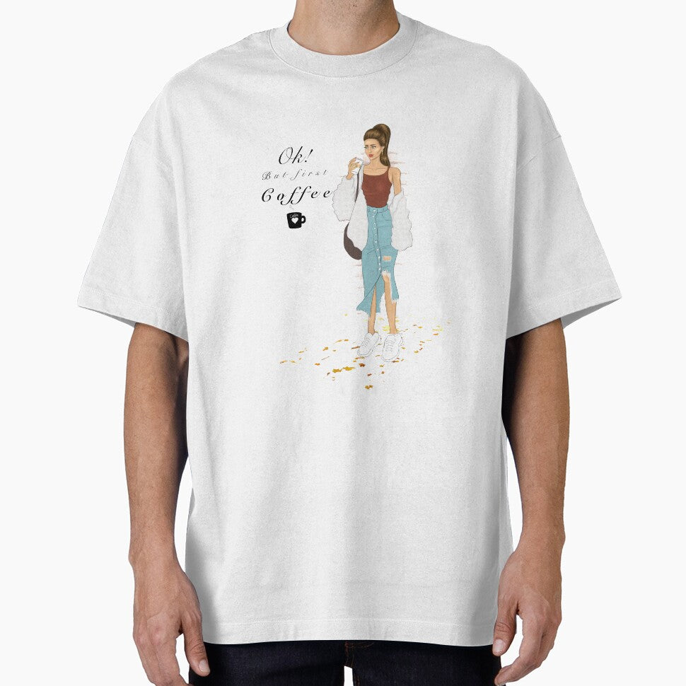 Autumn fashion girl coffee first illustration by Imanitasong