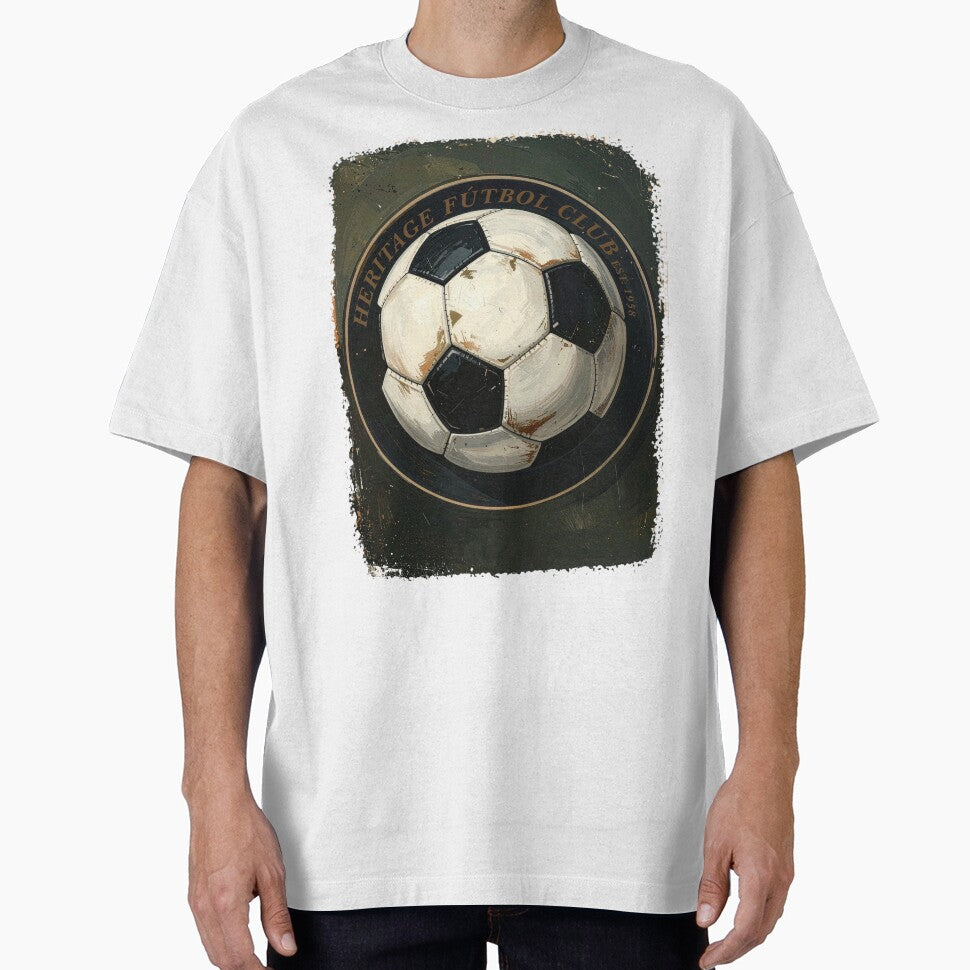 Heritage futbol club vintage soccer ball emblem painted distressed badge retro football crest art by icemanphotos
