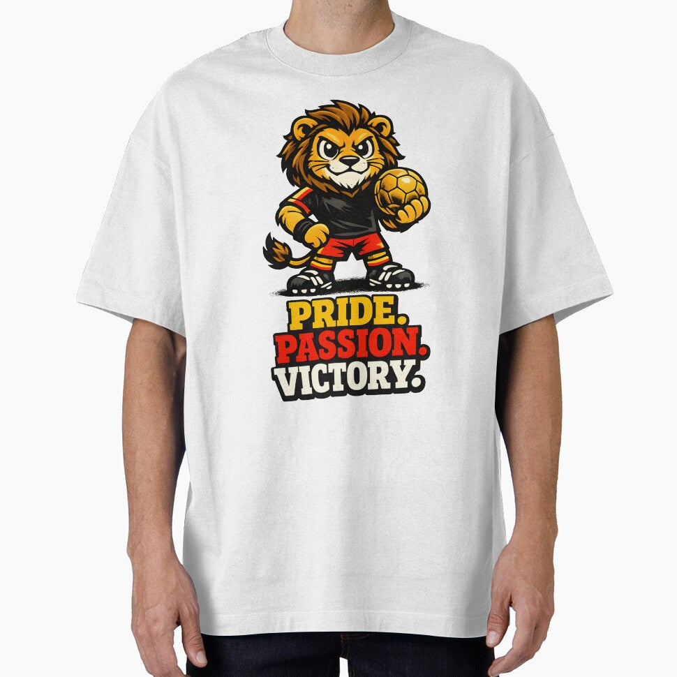 Cute Belgium Lion Football Mascot – Pride. Passion. Victory. Soccer Supporter Sticker, T-Shirt & Vector Design by  Artistry in Motion by MADsrecreation