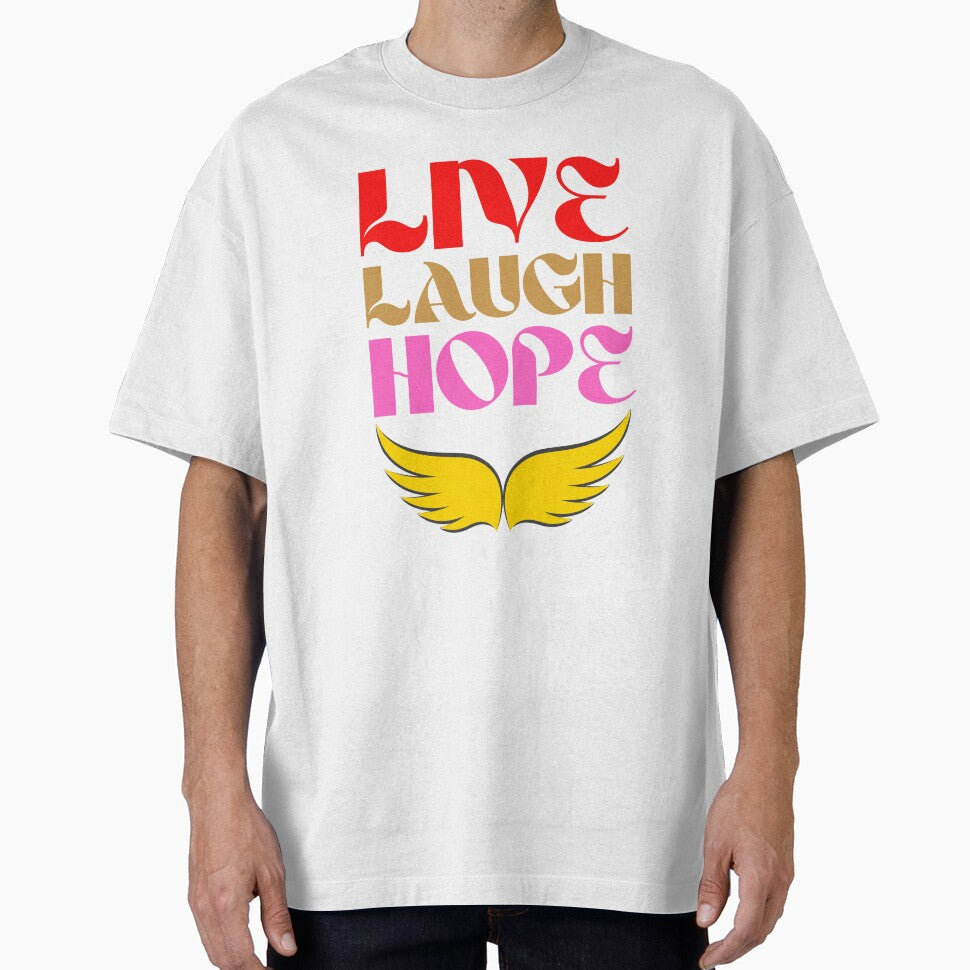 Live Laugh Hope - Short Motivational Phrase | Colorful Stylish Hope Typography by Delandor