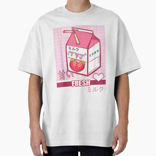 90s Japanese Otaku Stylish Aesthetic Milk Cute Gift T-Shirt T-Shirt by ImartX