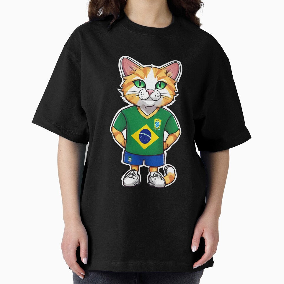 BRAZIL Sports Team: a Cat wearing colours of Brazilian Flag D08 by PerfectDay2Play