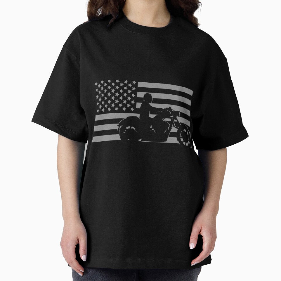 American Flag Biker Motorcycle Short Sleeve by busjyrrsr40