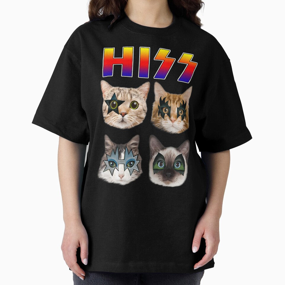 Hiss Funny Cats Kittens Rock Rockin Short Sleeve 	 	 Tee Pun by zxmxrtqyilu70