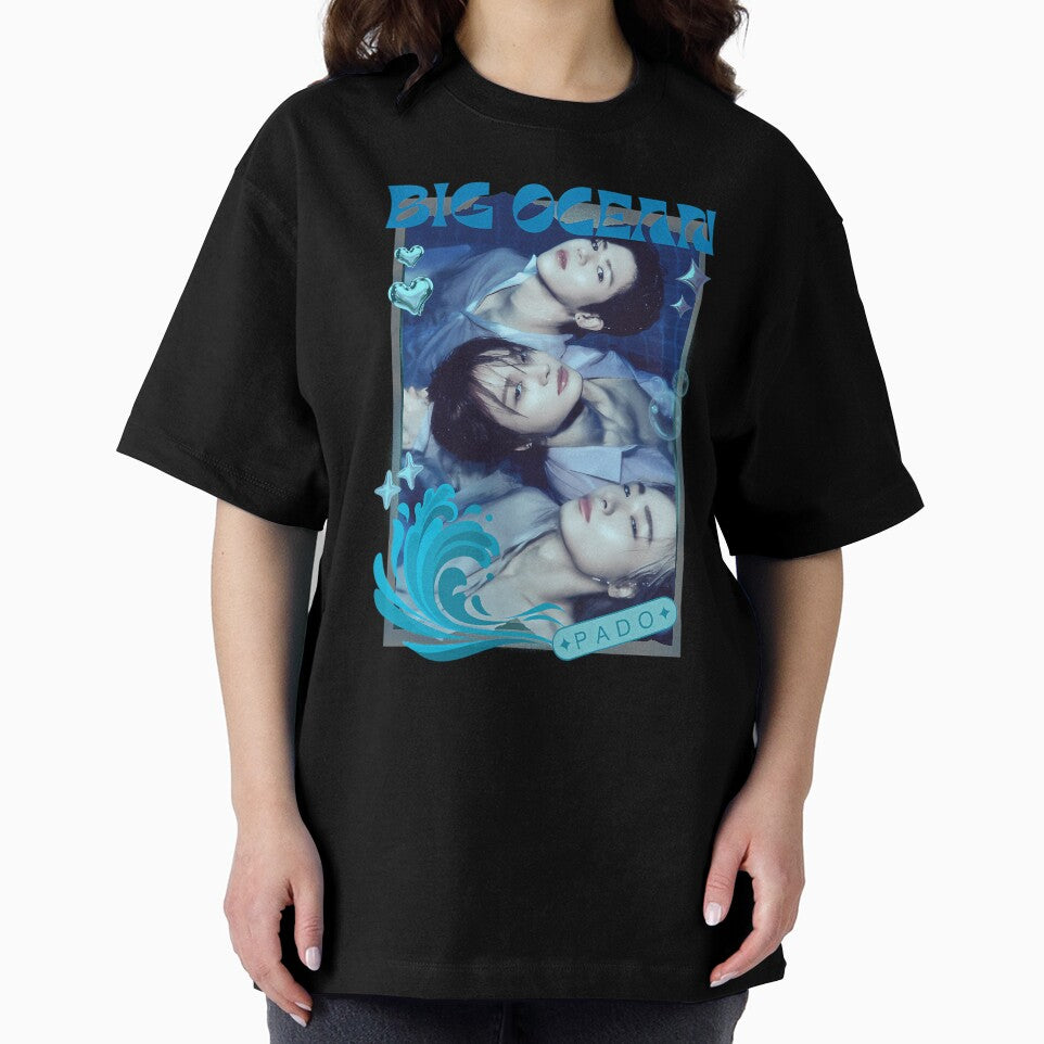 Big Ocean Blue Kpop Group Retro Collage Design by RaindropsDe