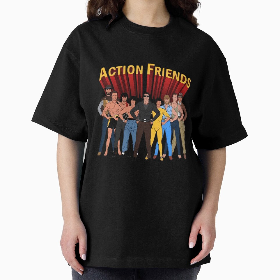Action Friends Cartoon Illustration Of Action Heroes In Parody Style by AbishD