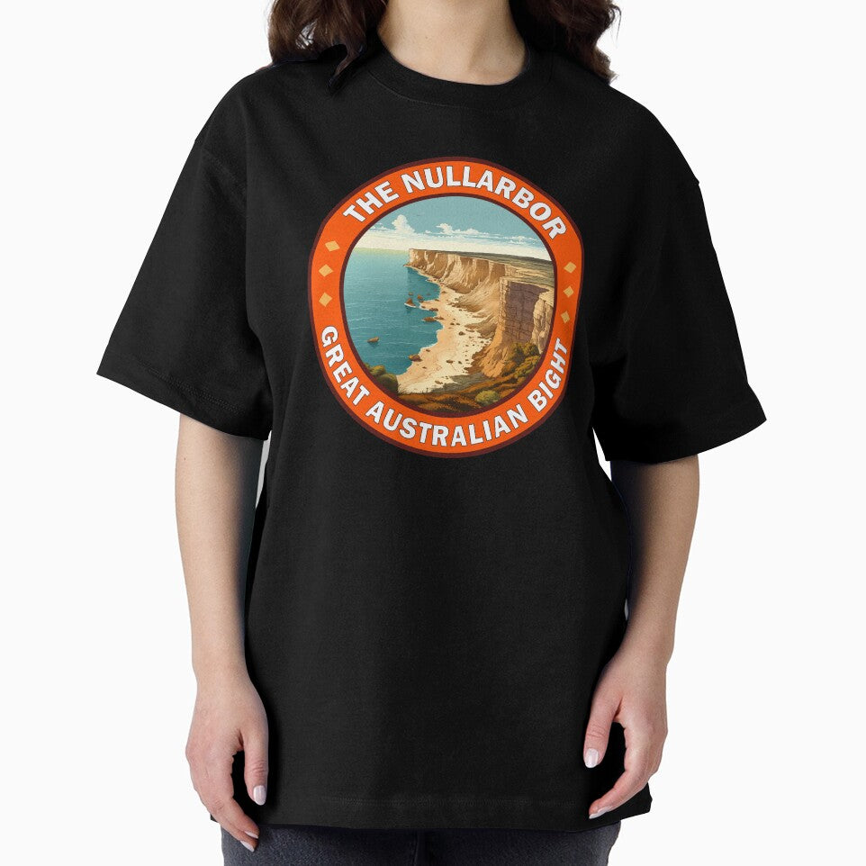 The Nullarbor Great Australian Bight Travel Retro Emblem by KrisSidDesigns