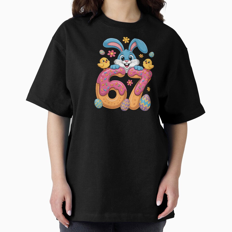67 Funny Six Seven Gen Meme Cute Rabbit Bunny Easter Day by Desdenhoshell