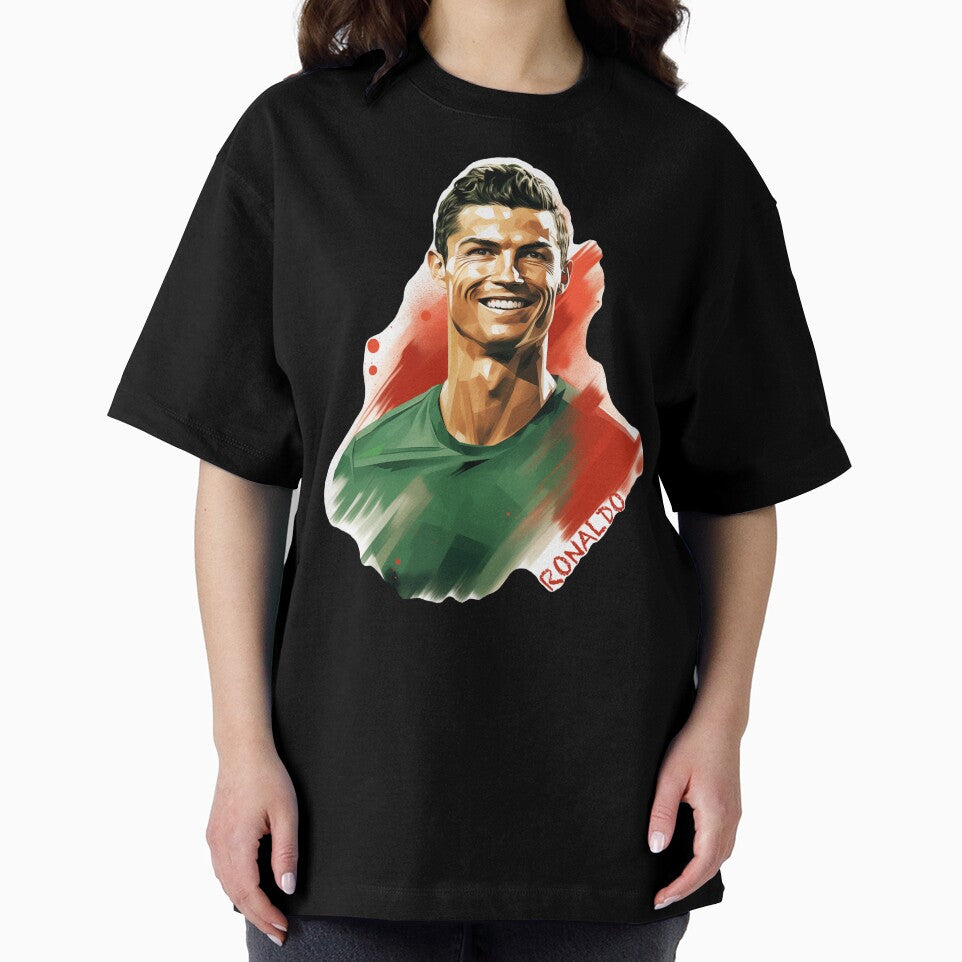 Portrait Smiling soccer player Cristiano Ronaldo by Carinaprint
