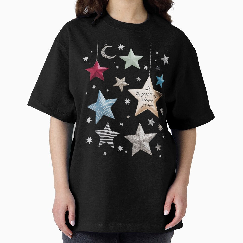 Stars Statement Tee, Soft Grunge Oversized Y2K by milanforbes