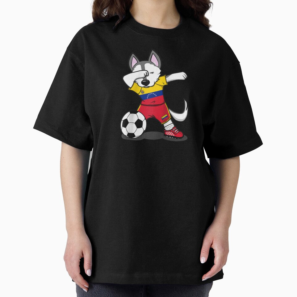 Dabbing Husky Dog Venezuela Football Venezuelan Flag Soccer by Ramon-Hodges-48