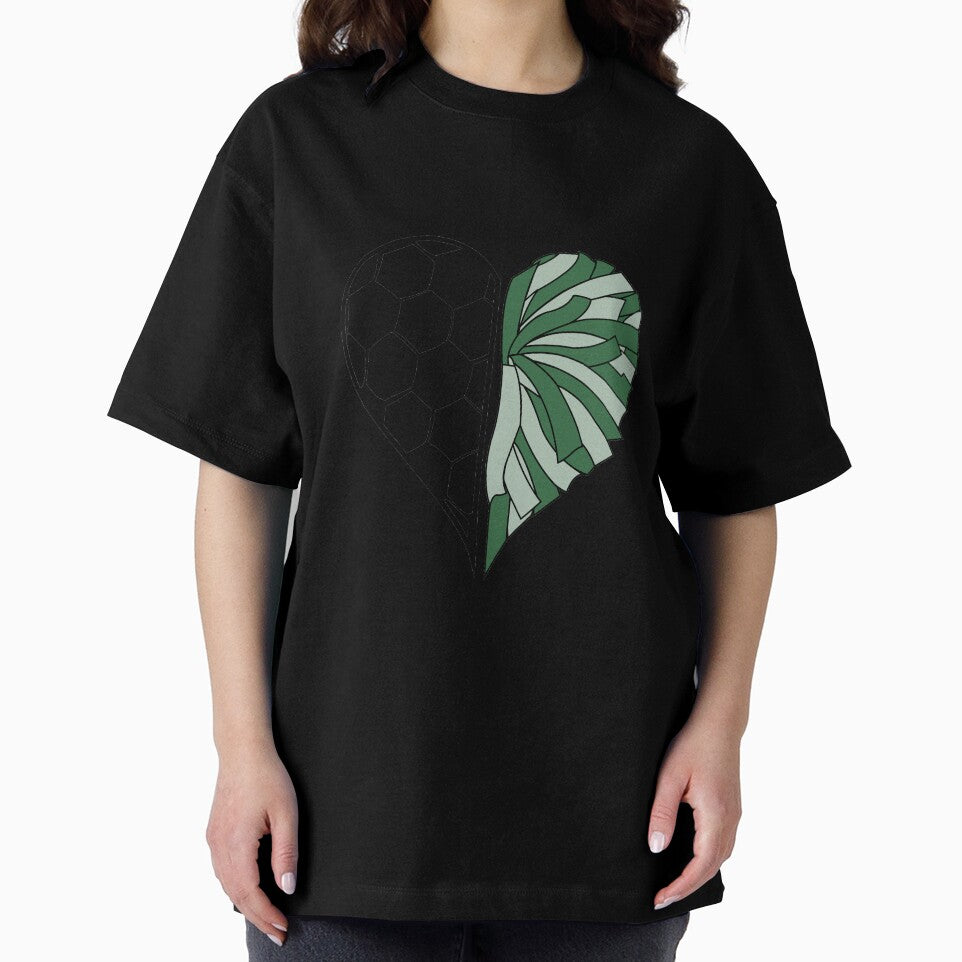 Half soccer heart and half green pom pom heart by PepaAnaRB