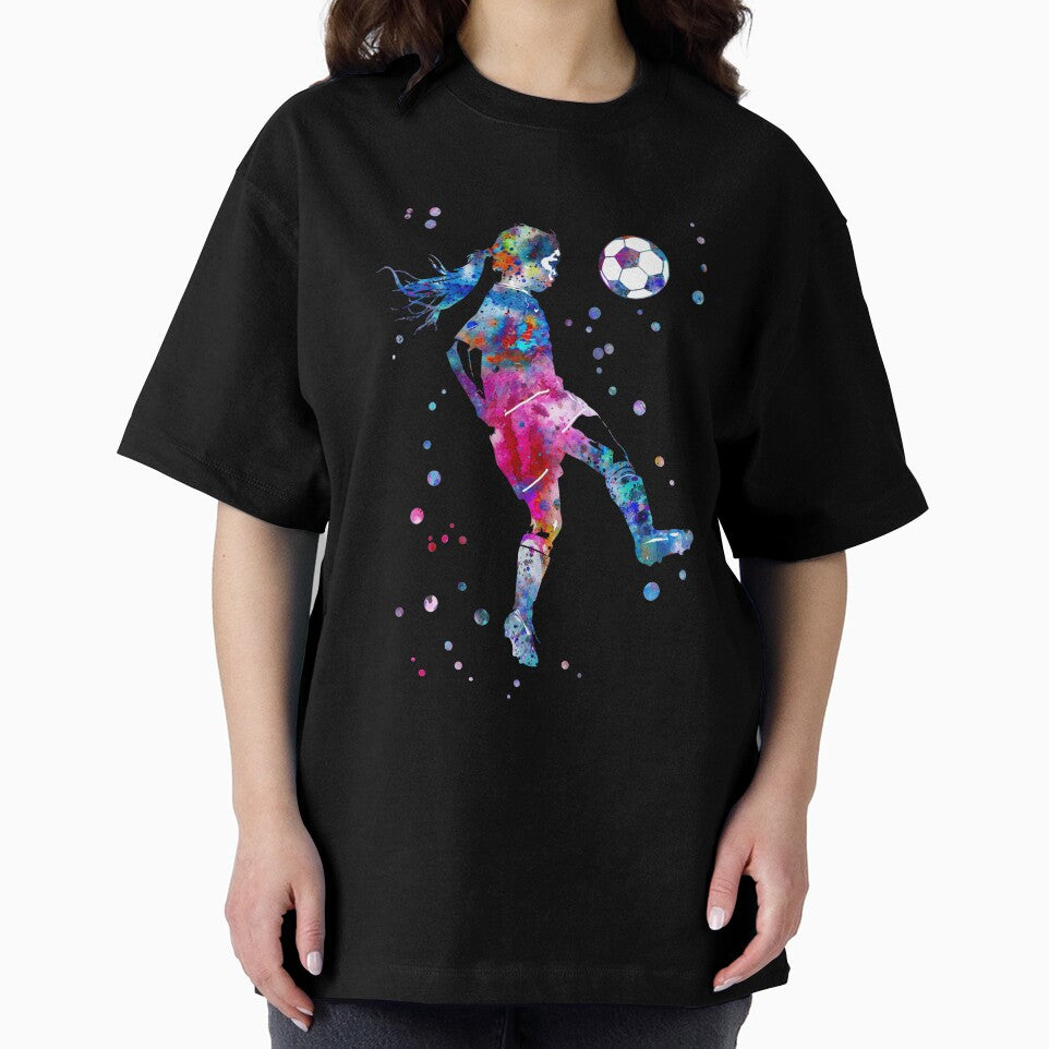 Soccer Player Little Girl With Ball by Rosaliartbook