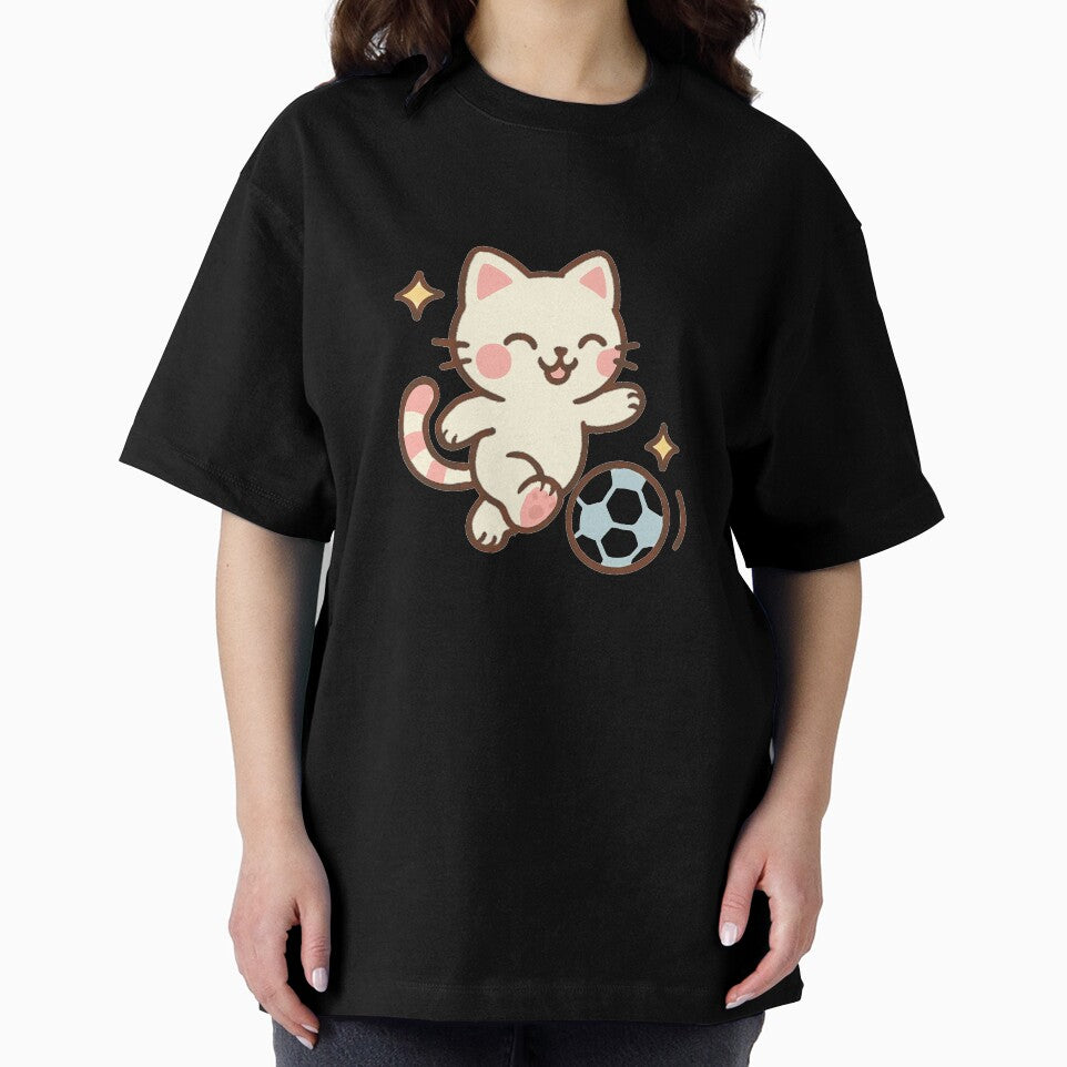 Kawaii Soccer Cat Cute Cartoon Design by RonBear-Designs