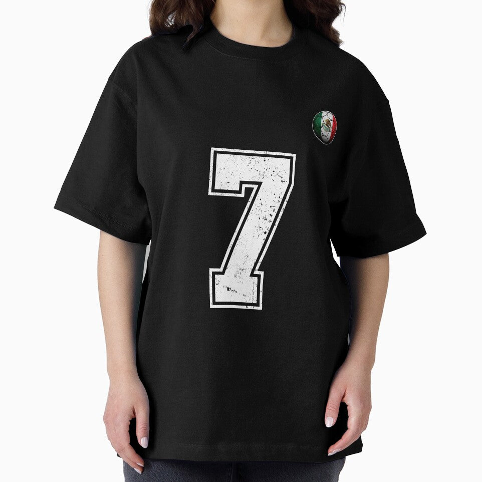 Number 7 Mexico Flag Football Fan by BernoNickel