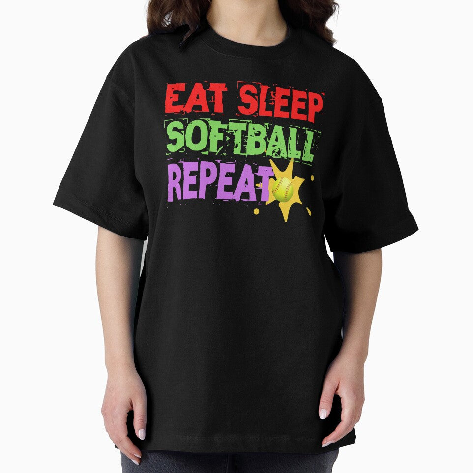 Eat Sleep Softball Repeat by DivineLiveShop
