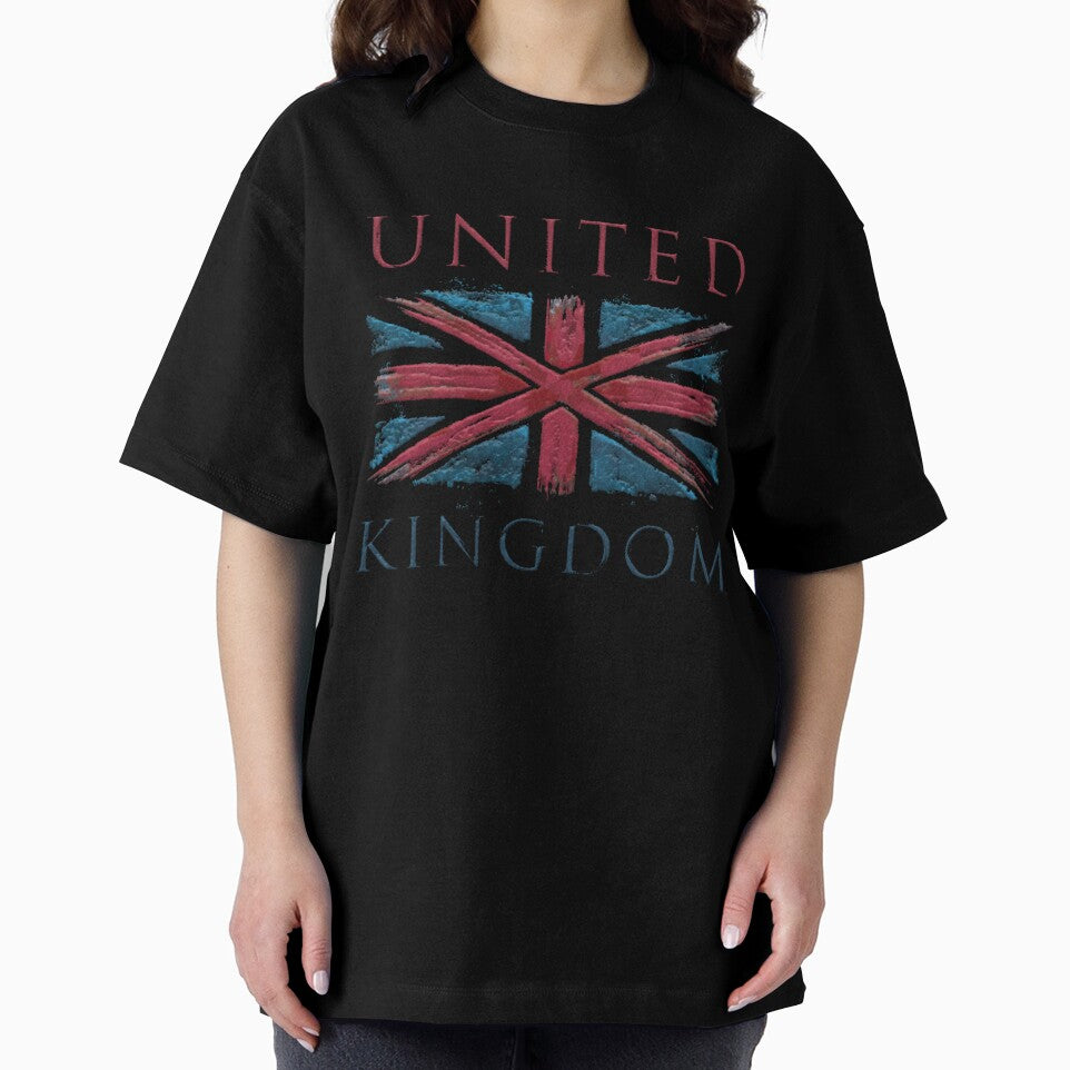 grunge and rusty united kingdom x flag - embroidery iron patch textured graphic artwork by hayrpictures
