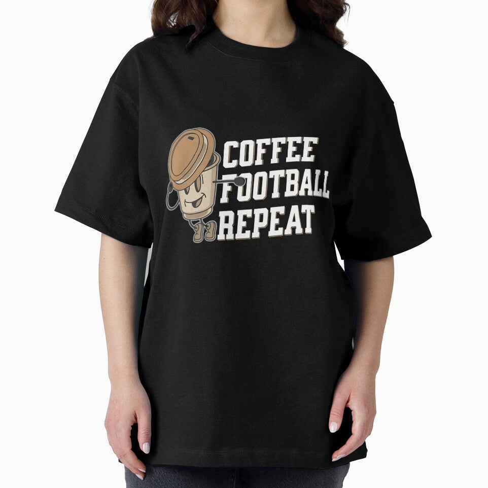 Coffee football Repeat, funny football by Merchattack