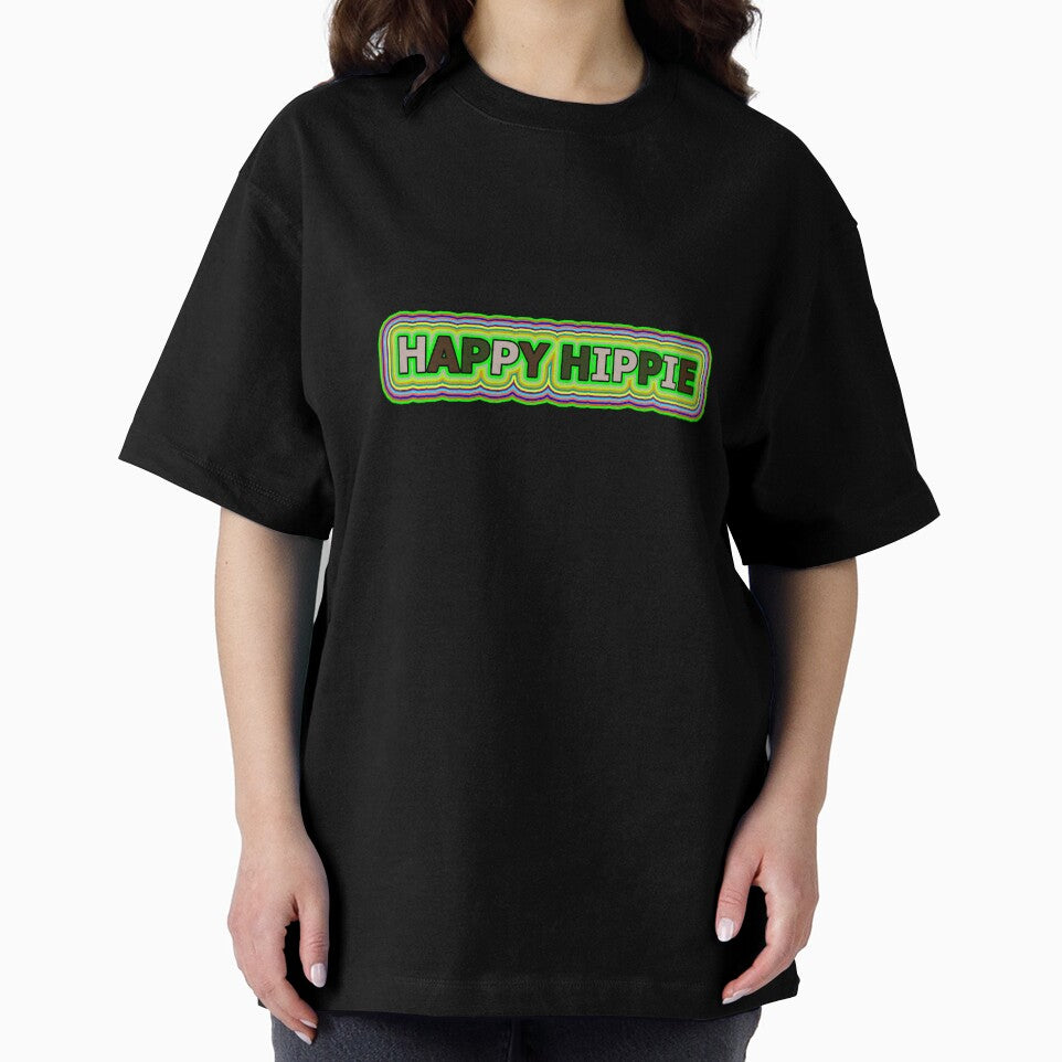 Happy Hippie Words Hippie Vibes Retro Lines 3 of 4 by Beachy