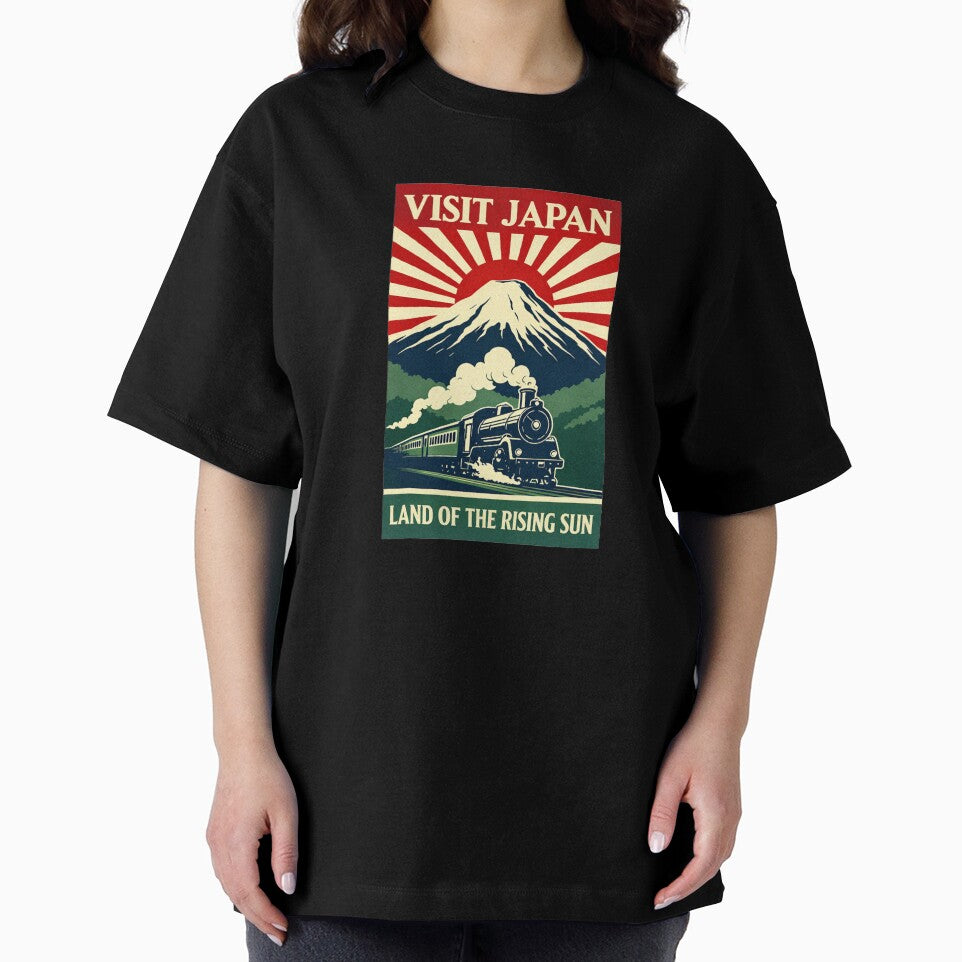 VISIT JAPAN Vintage Travel Poster | Mount Fuji Steam Train Retro Japanese Design by maaameee