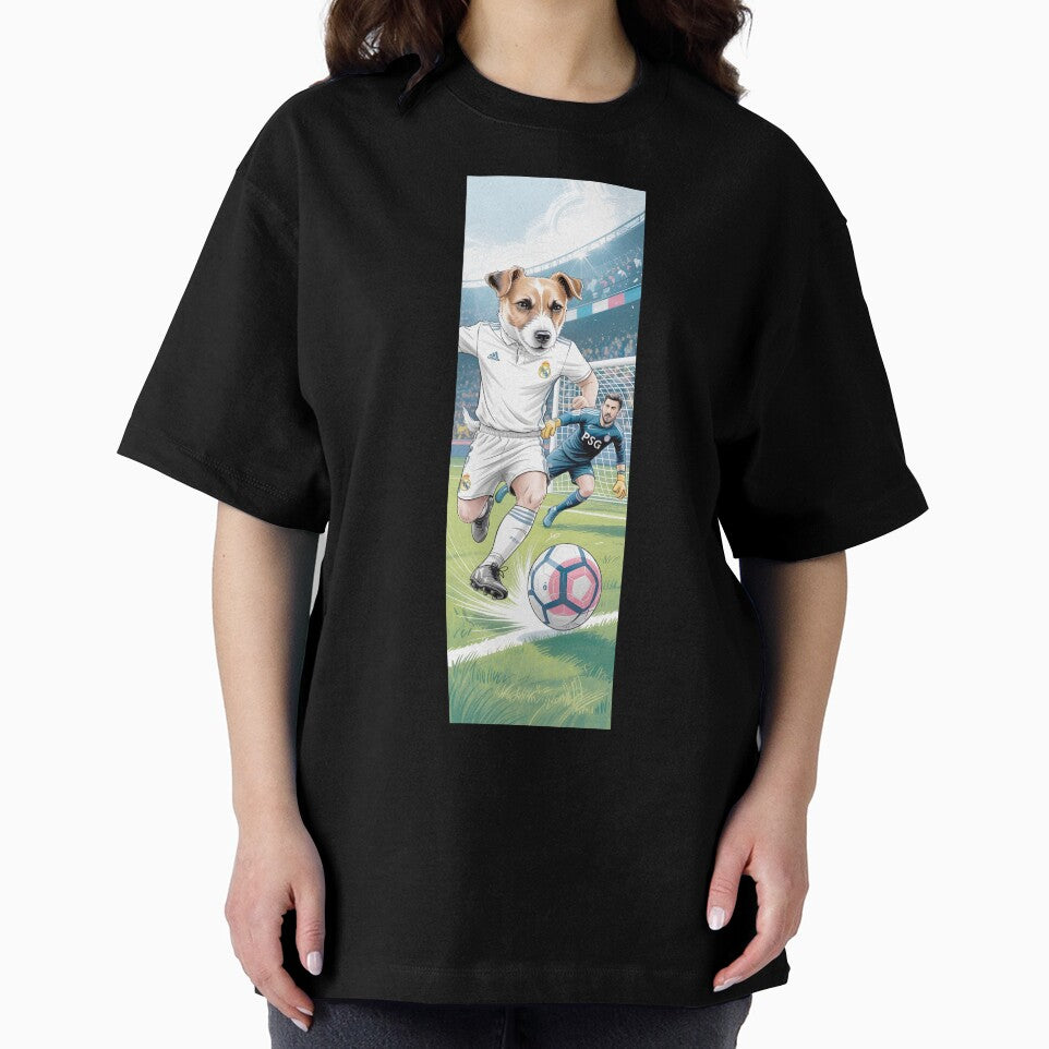 Fun Dog Playing Soccer Vs Goalie Cartoon Art By Merch, Limited Edition by COOPERFRINK