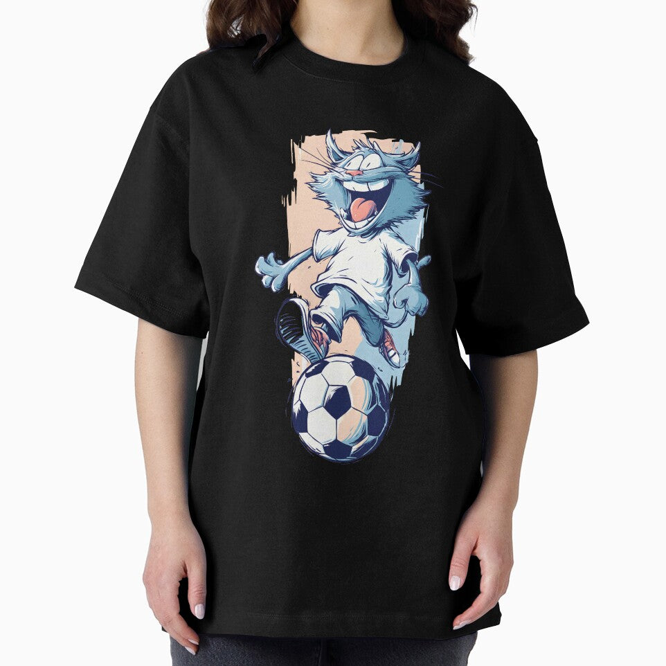 Funny Soccer Cat – Cartoon Football Cat Art by Rosomyat Design