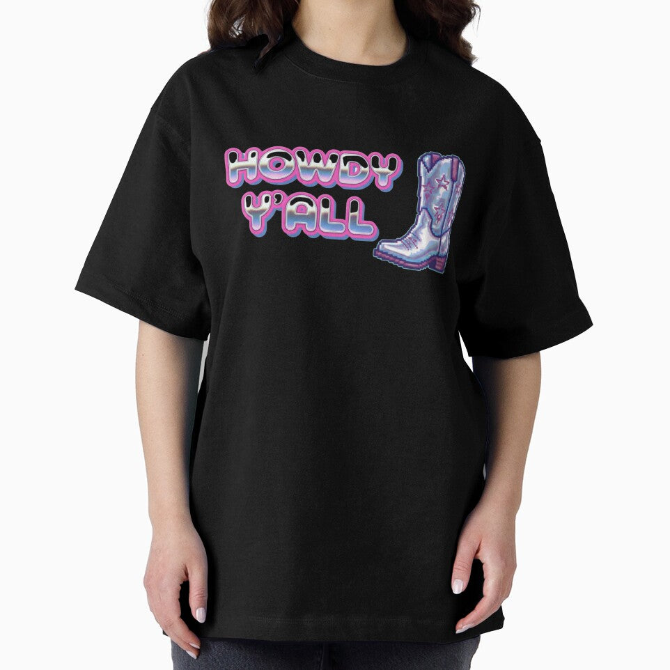 Howdy  y'all y2k with boots classic tshirt by anandsiva2703