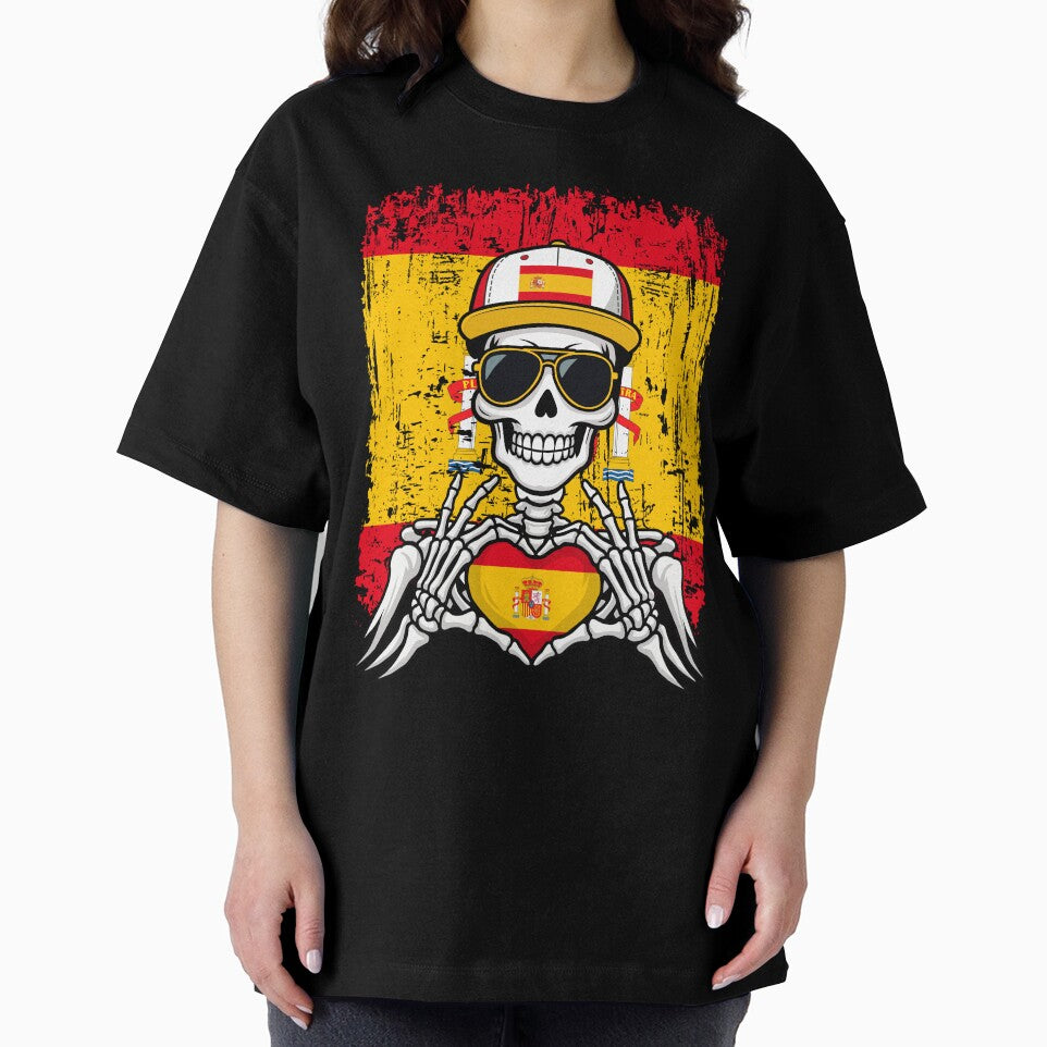Spanish Pride Skeleton Art - Spain Football & Matador Spirit Tee by Colorful Designs
