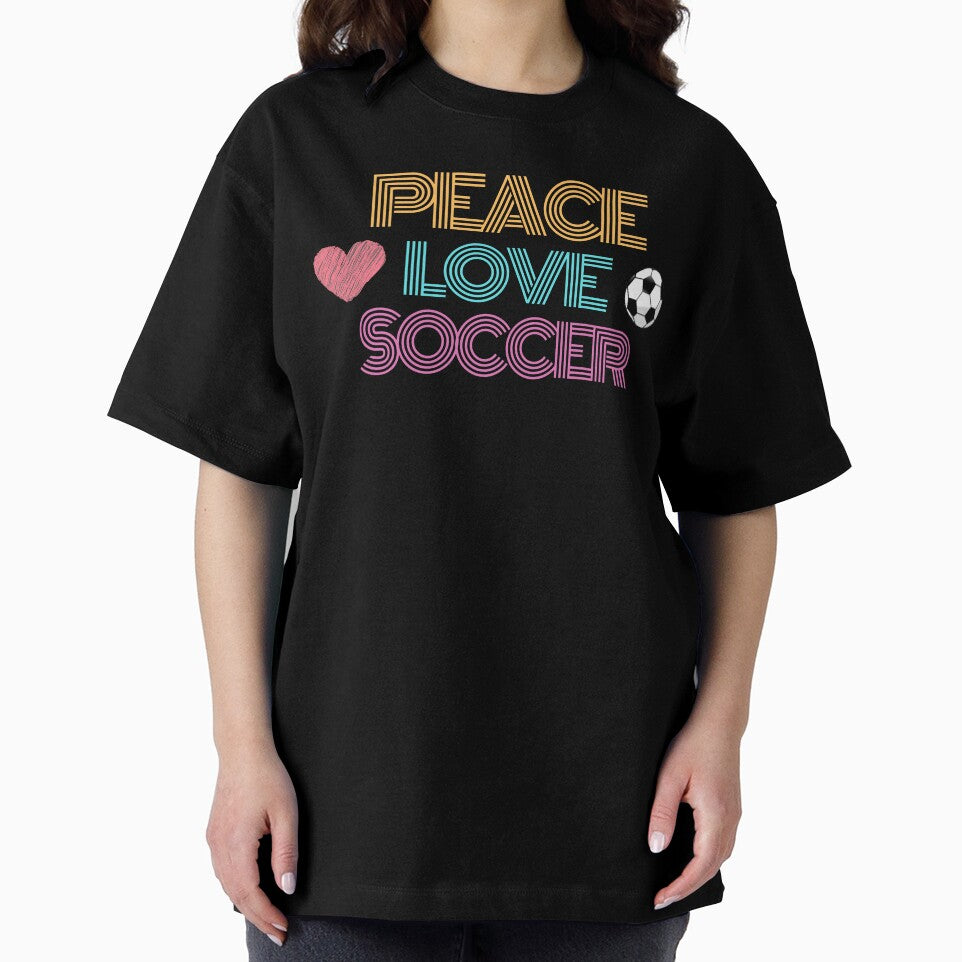 Peace Love Soccer (Retro Neon Lines) by ami.creations
